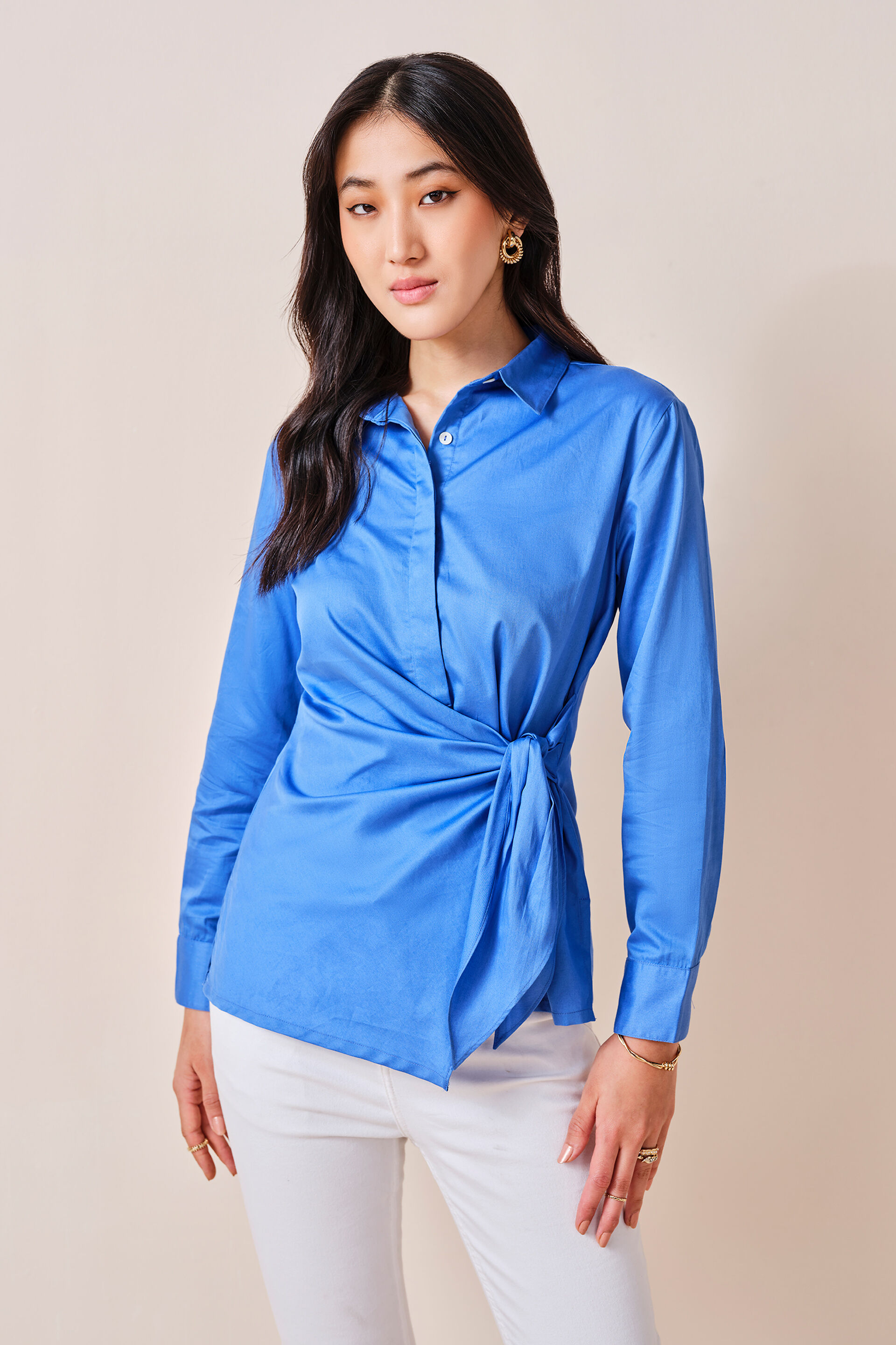 Blues Hues Cotton Shirt, Blue, image 3